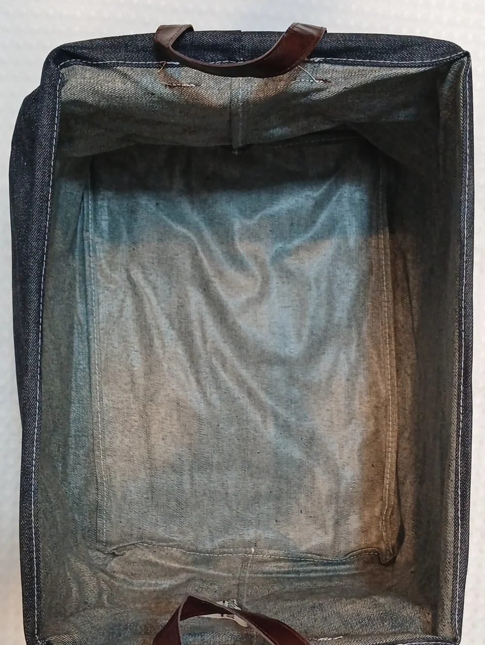 Southern Winston Denim Print Collapsible Storage Bins with Handles - 6 pack